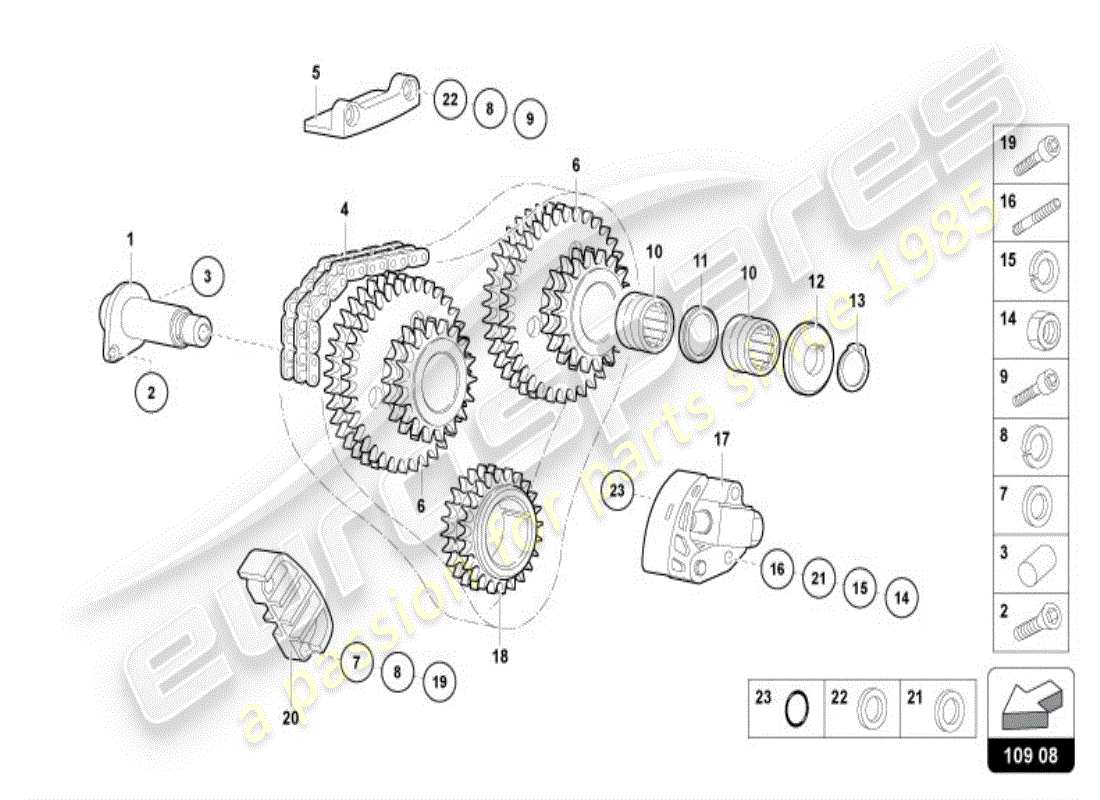 lamborghini diablo vt (1996) camshaft, valves part diagram