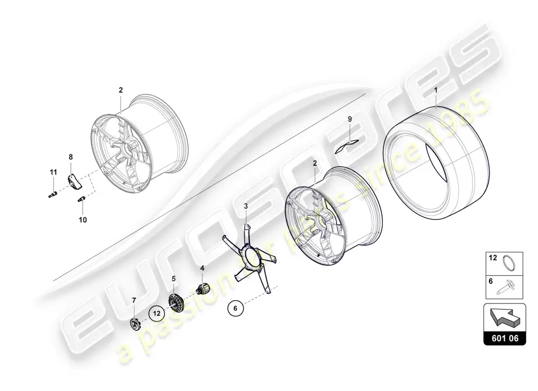 lamborghini centenario roadster (2017) wheels/tyres rear parts diagram
