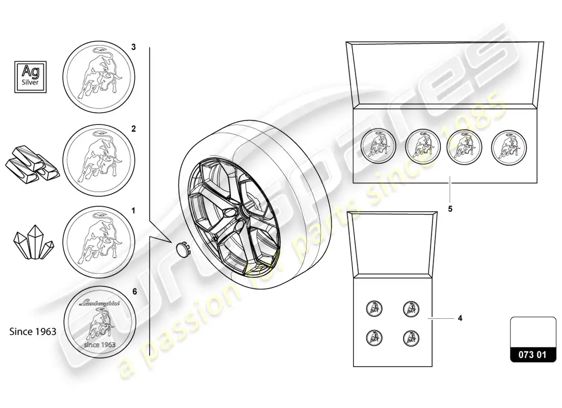lamborghini urus (accessories) grease cap parts diagram