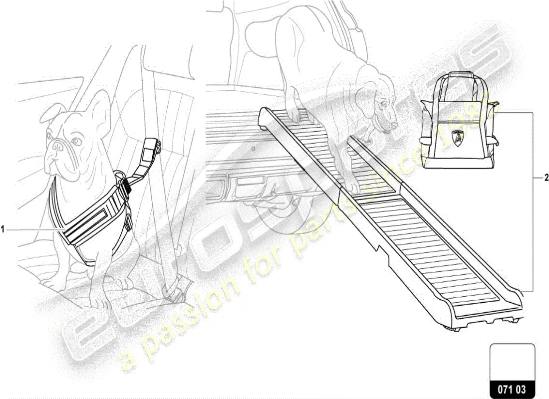 lamborghini urus (accessories) seat belts in passenger compartment parts diagram