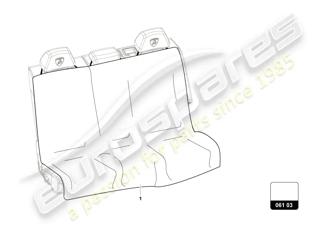 lamborghini urus (accessories) seat pad parts diagram