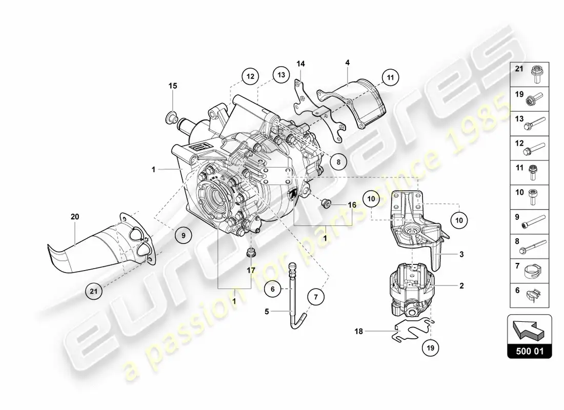 lamborghini centenario coupe (2017) differential rear parts diagram