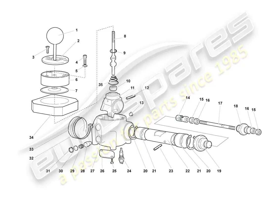 lamborghini murcielago coupe (2002) mounting for shift mechanism parts diagram