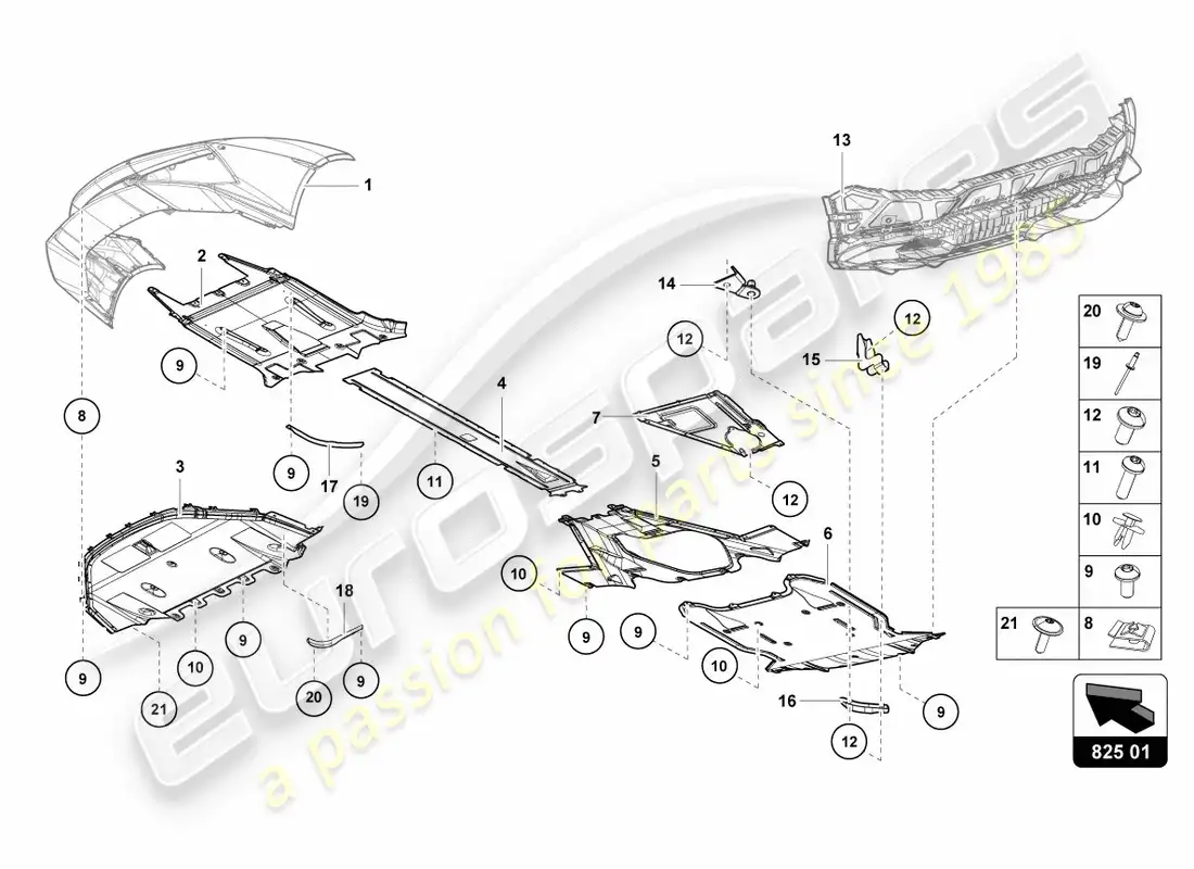 lamborghini lp600-4 zhong coupe (2016) trim panel for frame lower section parts diagram