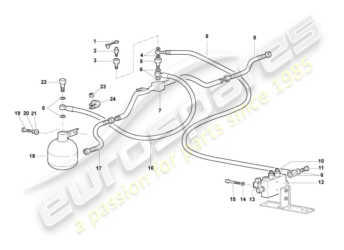 lamborghini murcielago roadster (2005) central hydraulics parts diagram