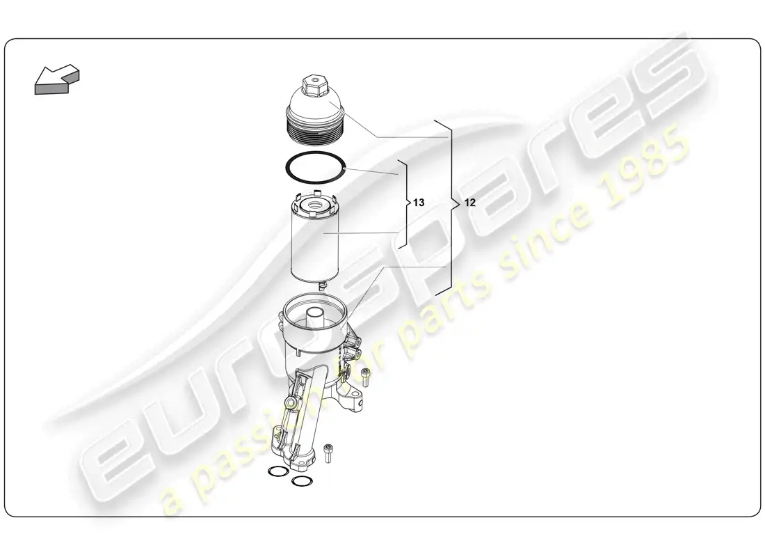 lamborghini super trofeo (2009-2014) oil filter parts diagram