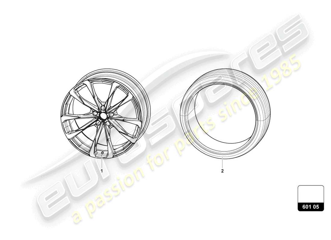 lamborghini urus (2021) wheels/tyres 23 parts diagram