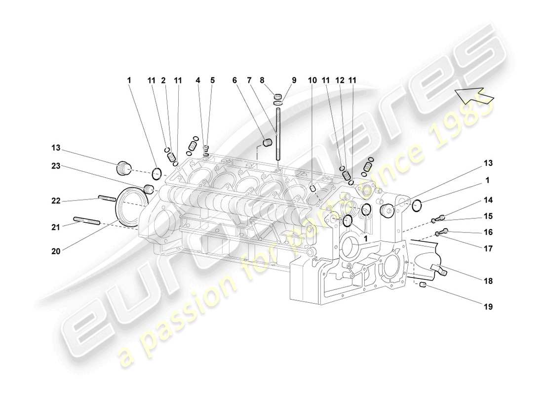 lamborghini reventon crankcase housing part diagram