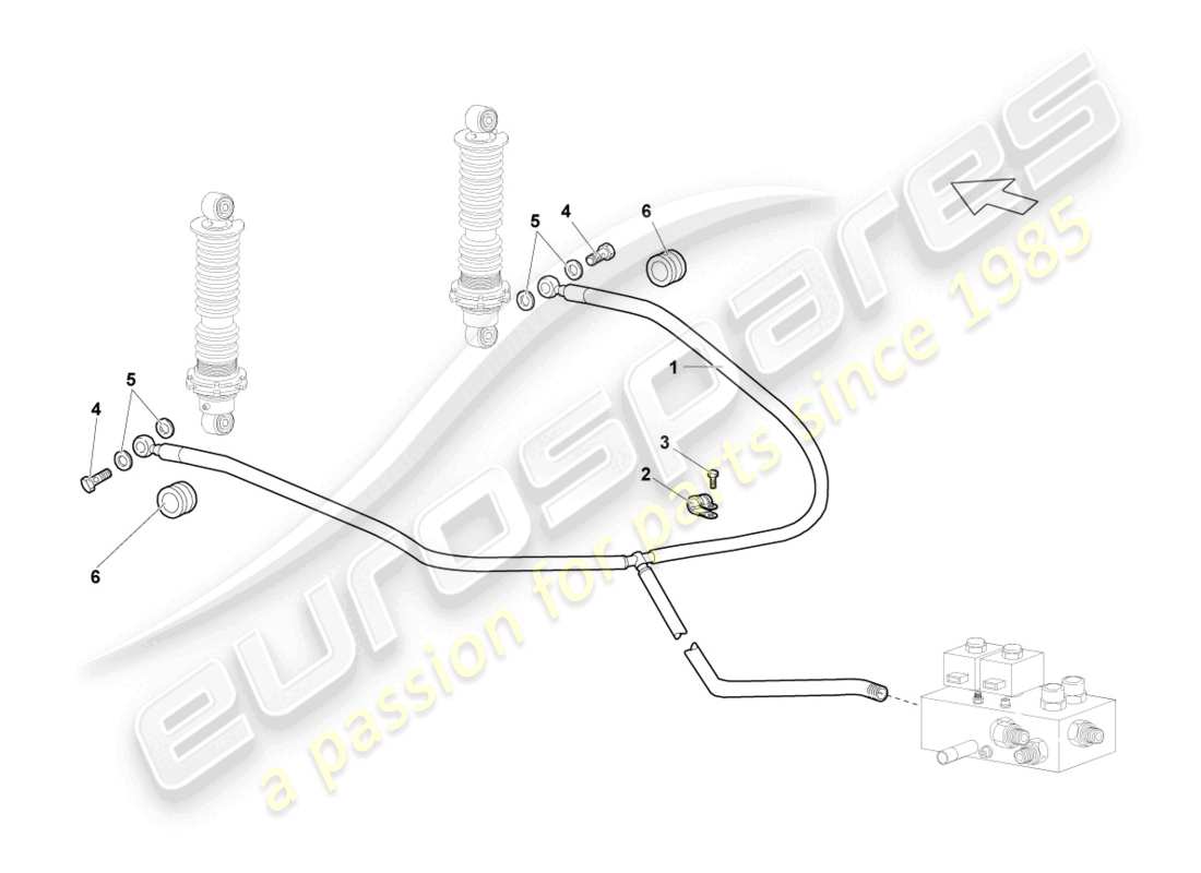 lamborghini reventon roadster chassis (self-level. system) front parts diagram