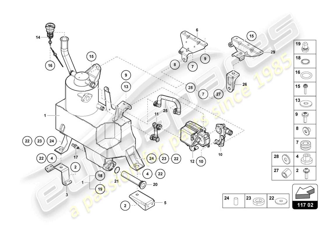 lamborghini lp770-4 svj coupe (2022) oil container part diagram