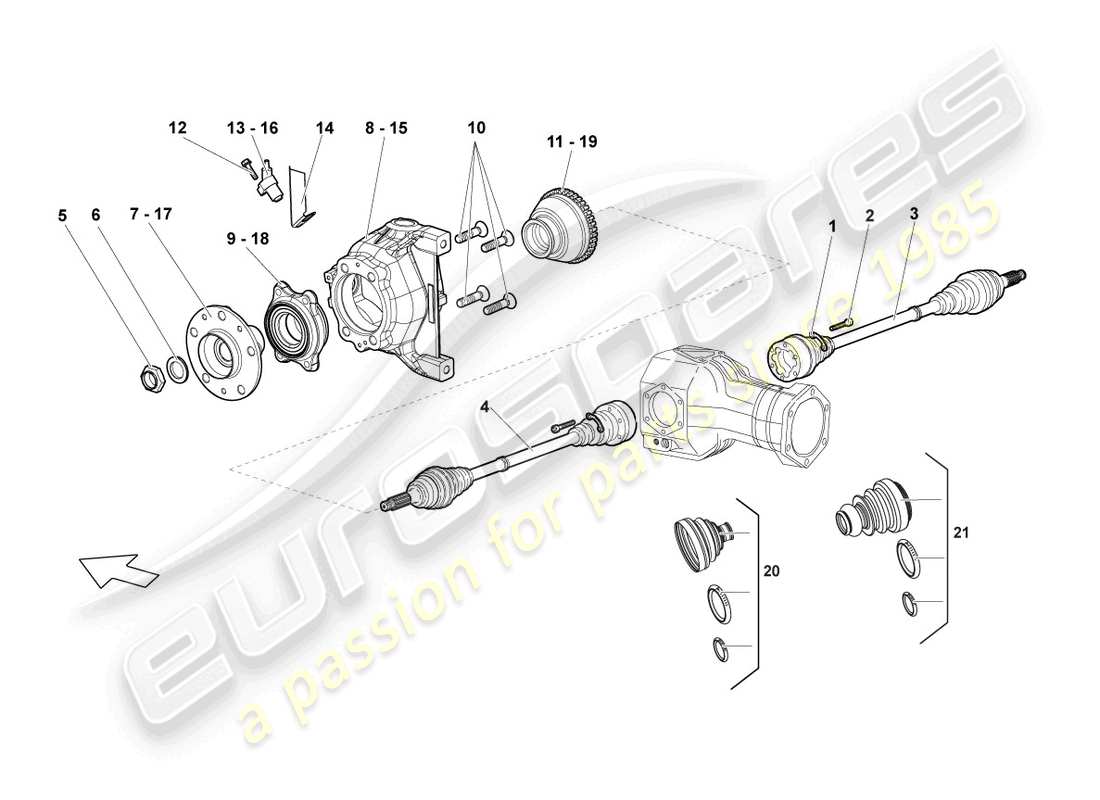 a part diagram from the lamborghini lp640 coupe (2007) parts catalogue