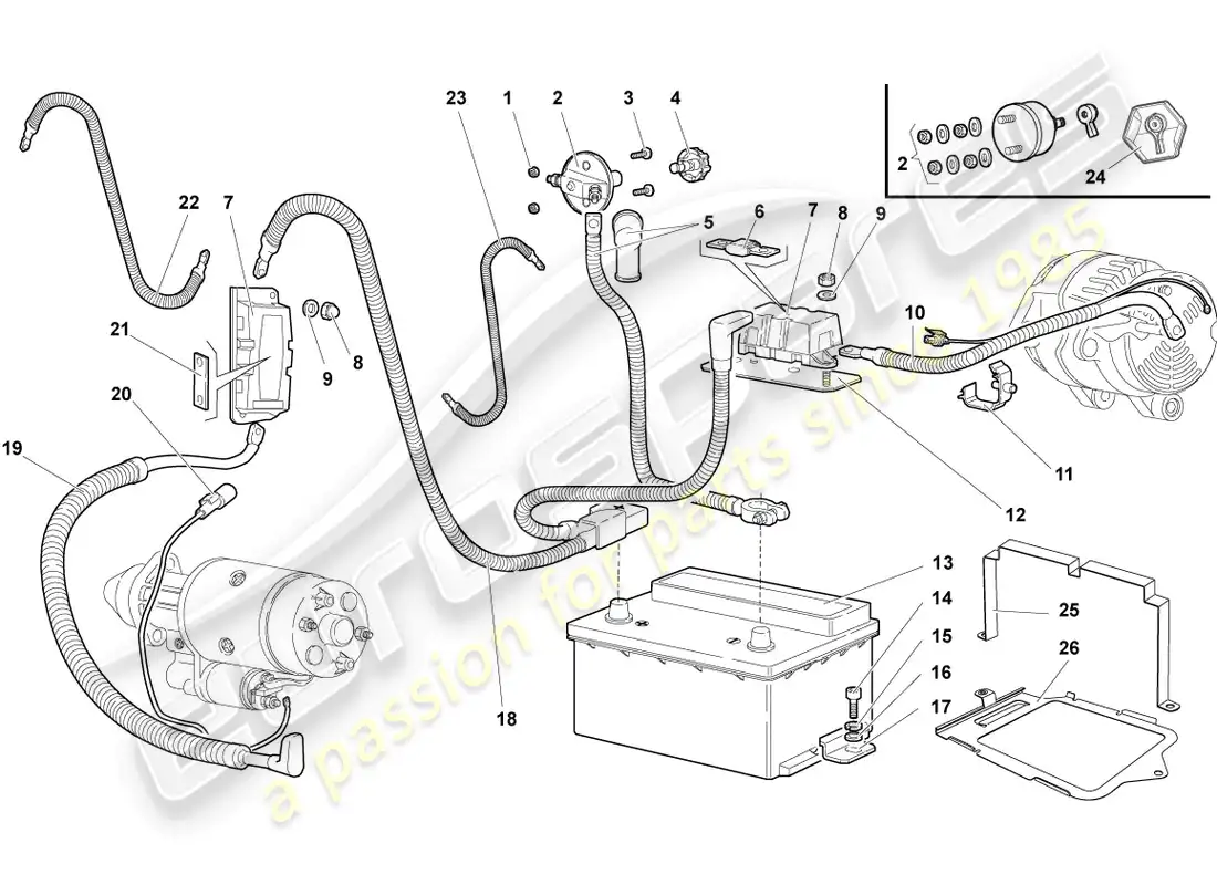 lamborghini murcielago roadster (2005) main fuse socket parts diagram