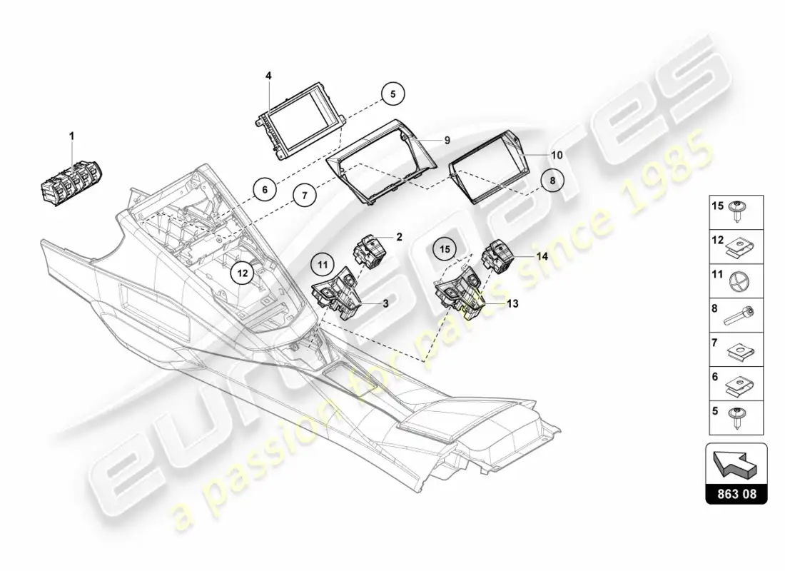 lamborghini lp700-4 coupe (2012) switch unit parts diagram