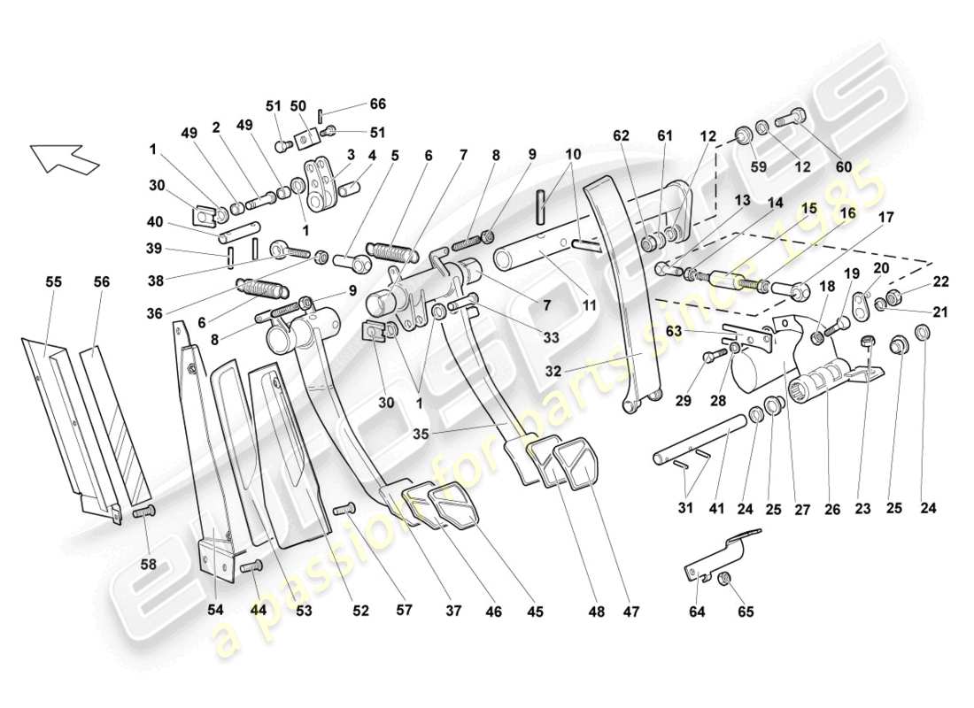 a part diagram from the lamborghini lp640 roadster (2009) parts catalogue