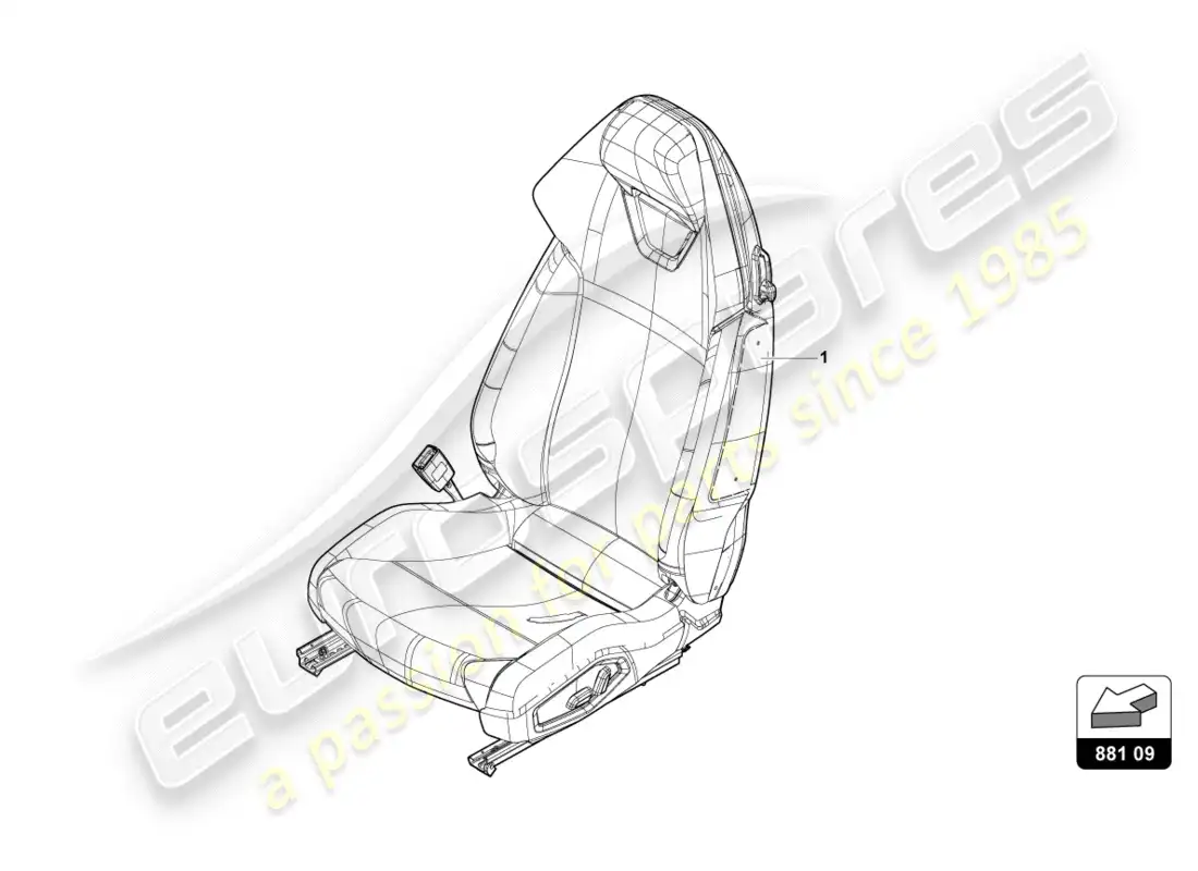 lamborghini lp610-4 avio (2016) seat 'avio trim' parts diagram