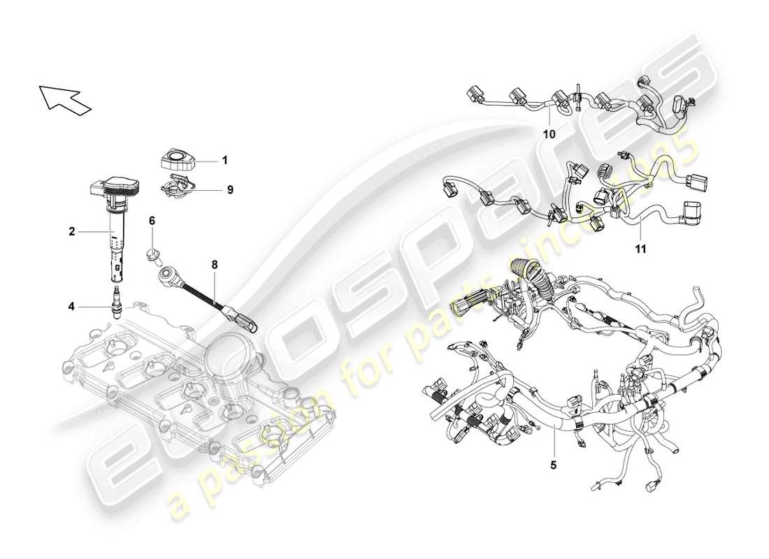 a part diagram from the lamborghini lp560-4 coupe (2011) parts catalogue