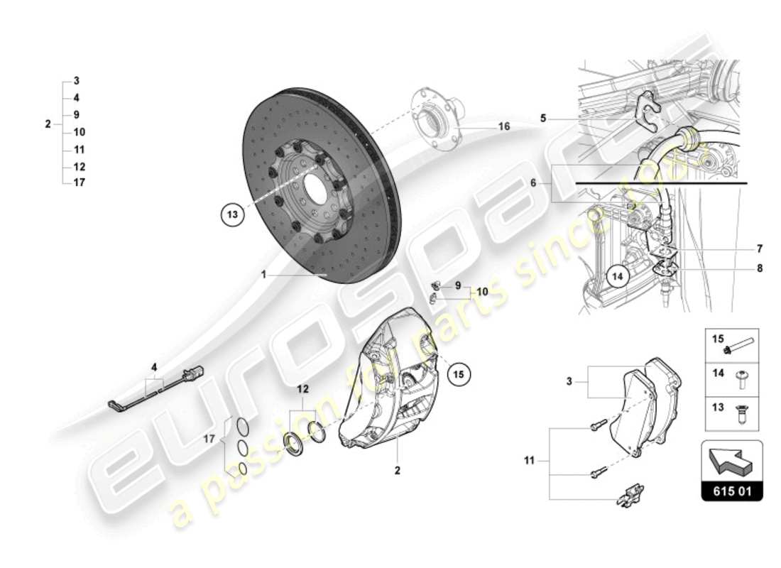 lamborghini 2022 (lp770-4 svj coupe) brake disc front parts diagram