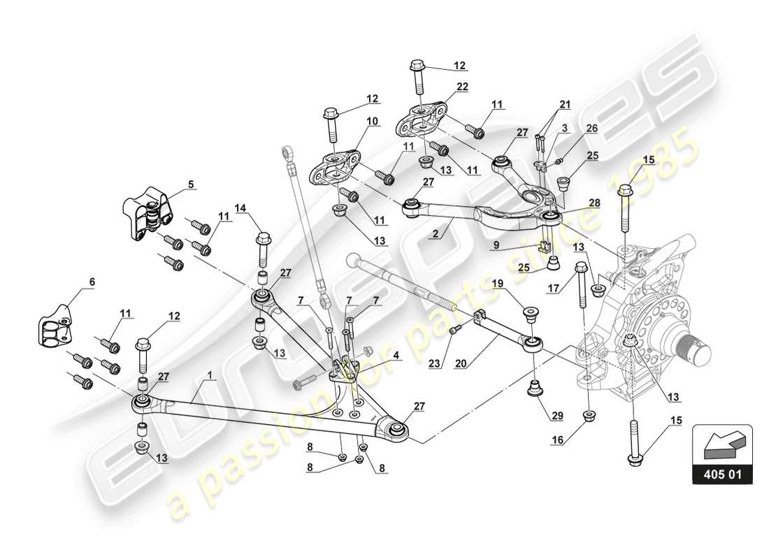 a part diagram from the lamborghini gt3 (2017) parts catalogue
