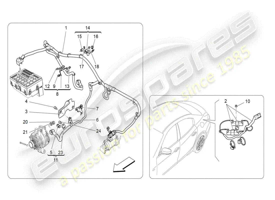 maserati ghibli (2019) main wiring parts diagram