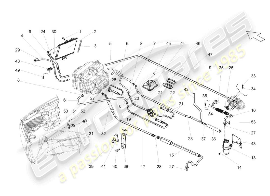 lamborghini gallardo spyder (2006) a/c condenser parts diagram