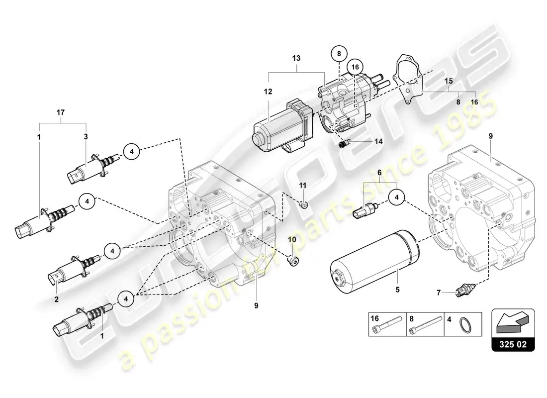lamborghini sian (2020) hydraulics control unit parts diagram