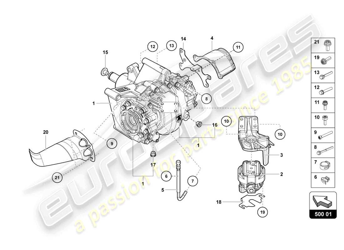 lamborghini sian roadster (2021) differential rear part diagram