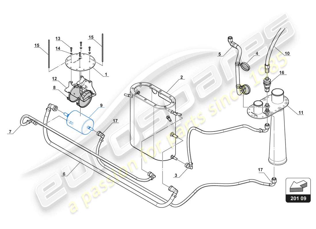 a part diagram from the lamborghini huracan squadra corse parts catalogue