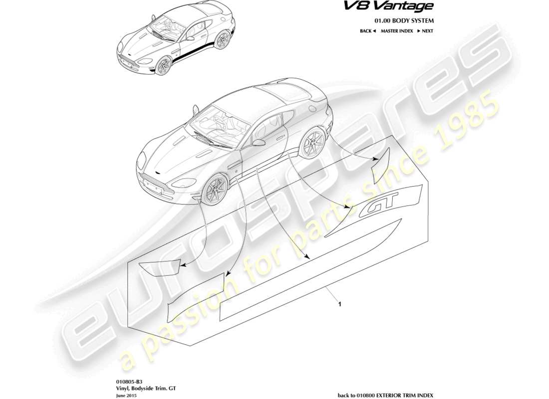 a part diagram from the aston martin v8 vantage (2010) parts catalogue