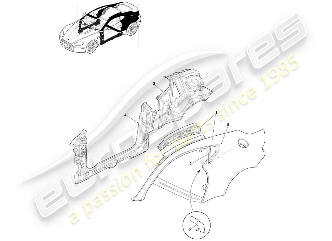 a part diagram from the aston martin v8 vantage (2007) parts catalogue
