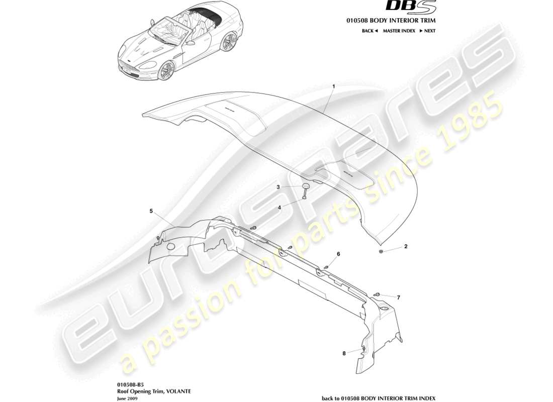 a part diagram from the aston martin dbs parts catalogue