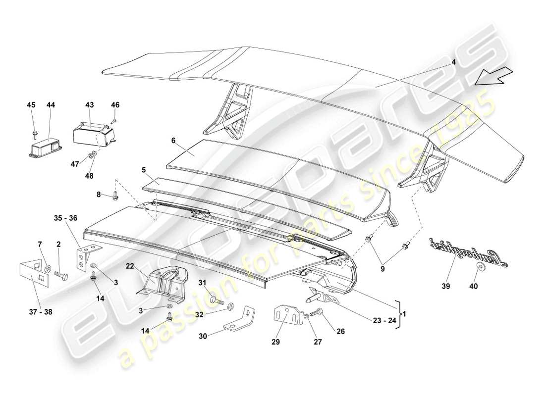 a part diagram from the lamborghini lp670-4 sv (2010) parts catalogue