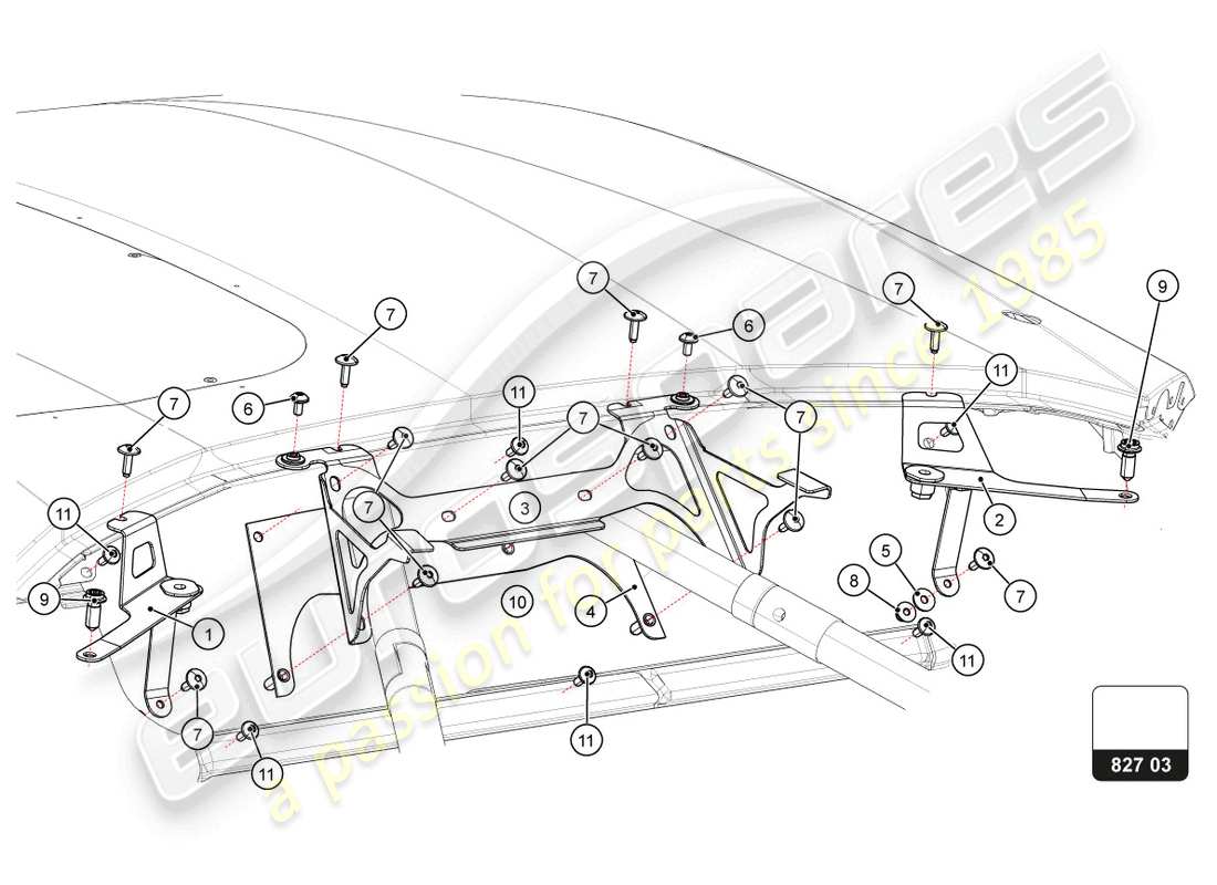 VIEW PARTS DIAGRAMS FROM THE LAMBORGHINI HURACAN SQUADRA CORSE PARTS CATALOGUE a part diagram from the lamborghini huracan squadra corse parts catalogue
