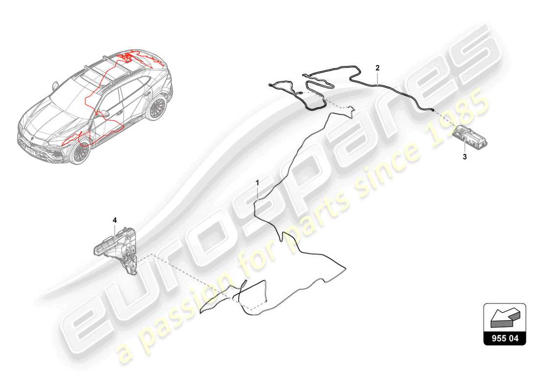 a part diagram from the lamborghini urus s (2024) parts catalogue