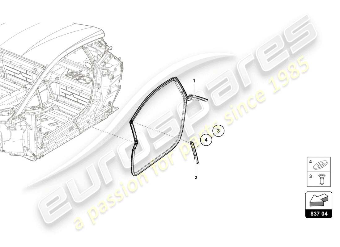 lamborghini 2021 (sto) door seal front doors part diagram