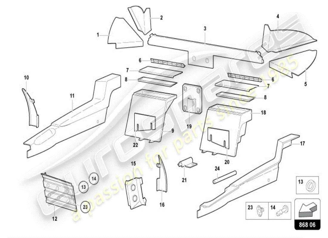 a part diagram from the Lamborghini Diablo VT (1995) parts catalogue
