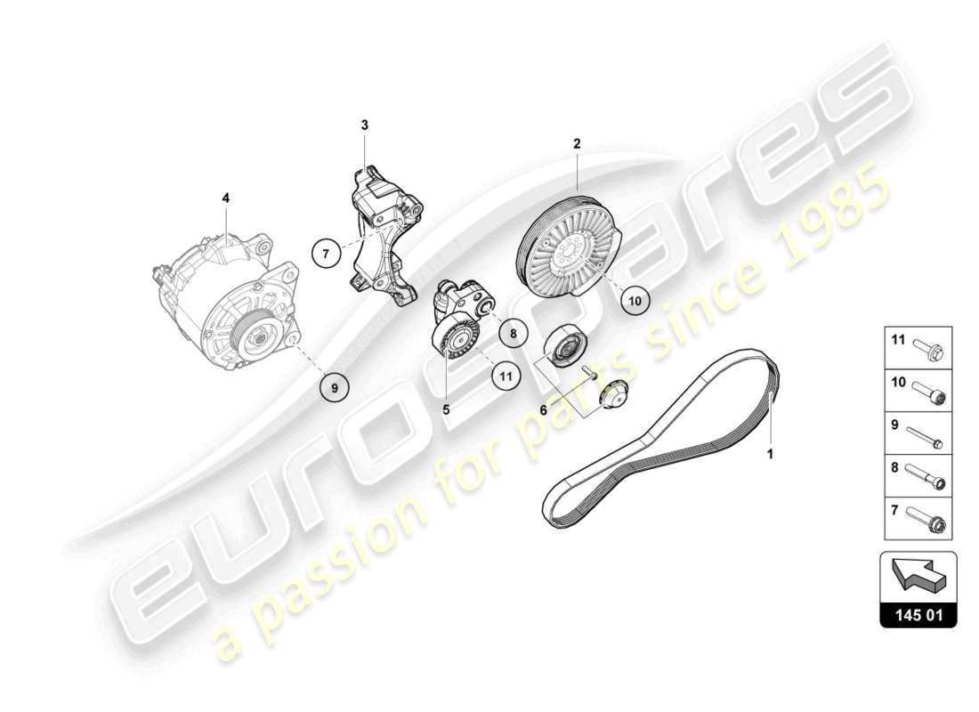 lamborghini sterrato (2024) individual parts for 3-phase alternator part diagram