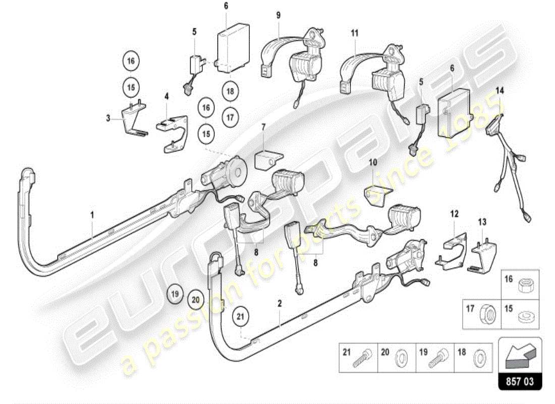 a part diagram from the lamborghini diablo vt (1995) parts catalogue