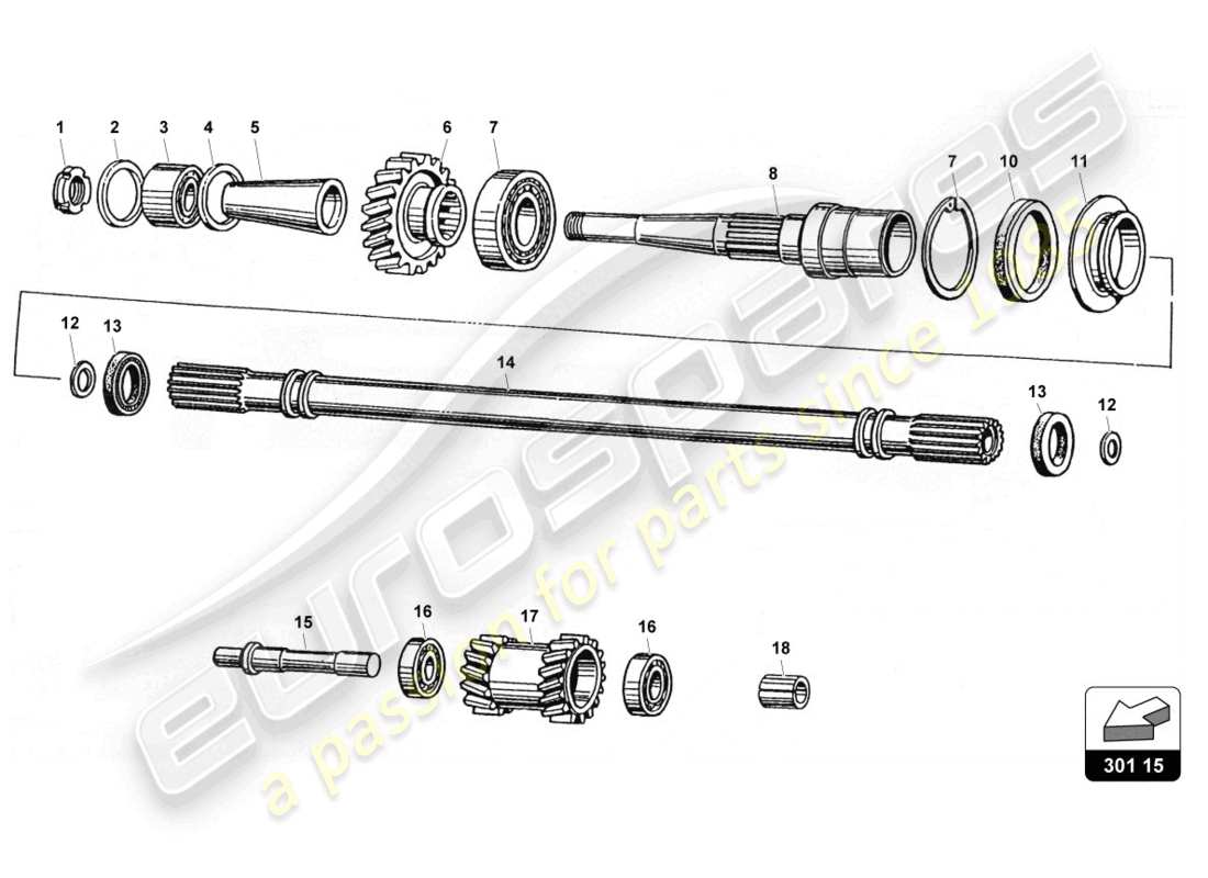 lamborghini countach 25th anniversary (1989) shaft - rm part diagram