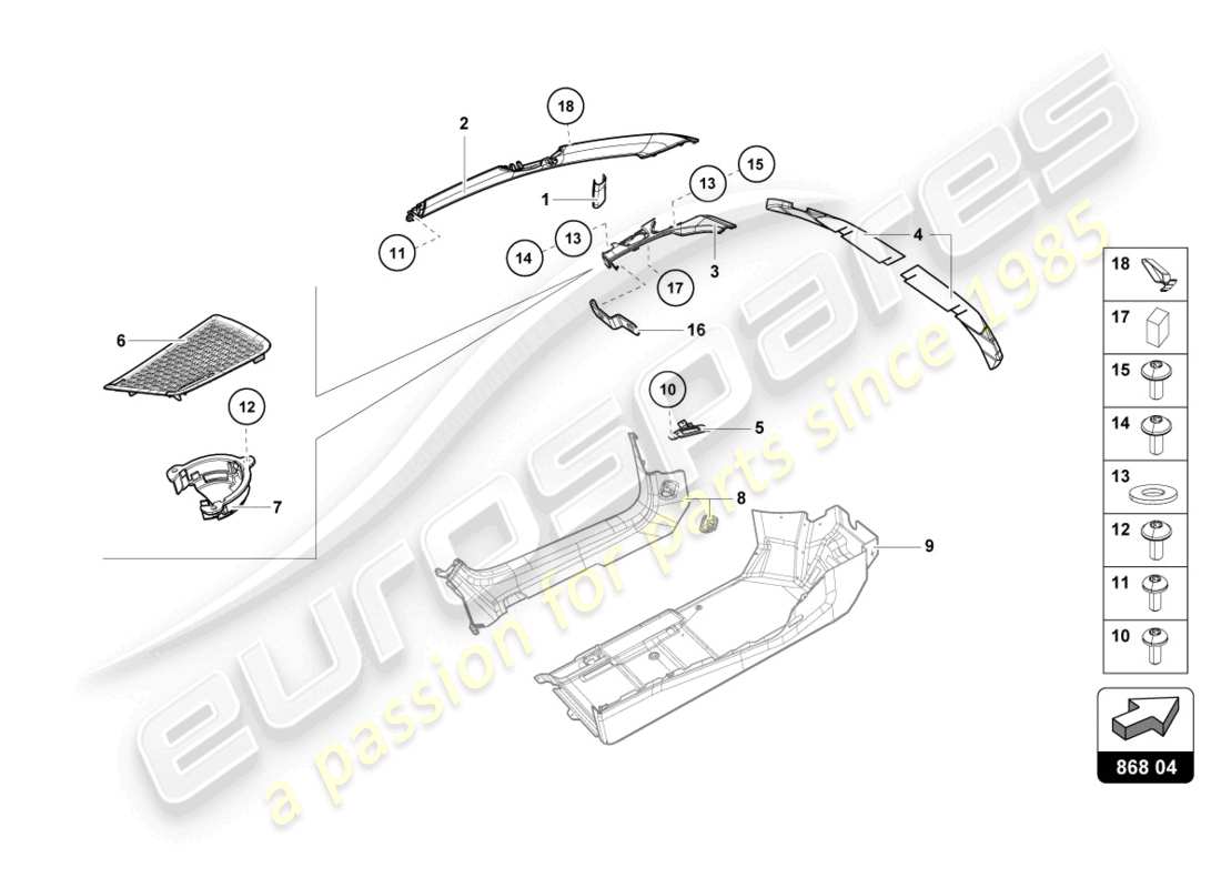 lamborghini 2024 (sterrato) pillar trim inner part diagram