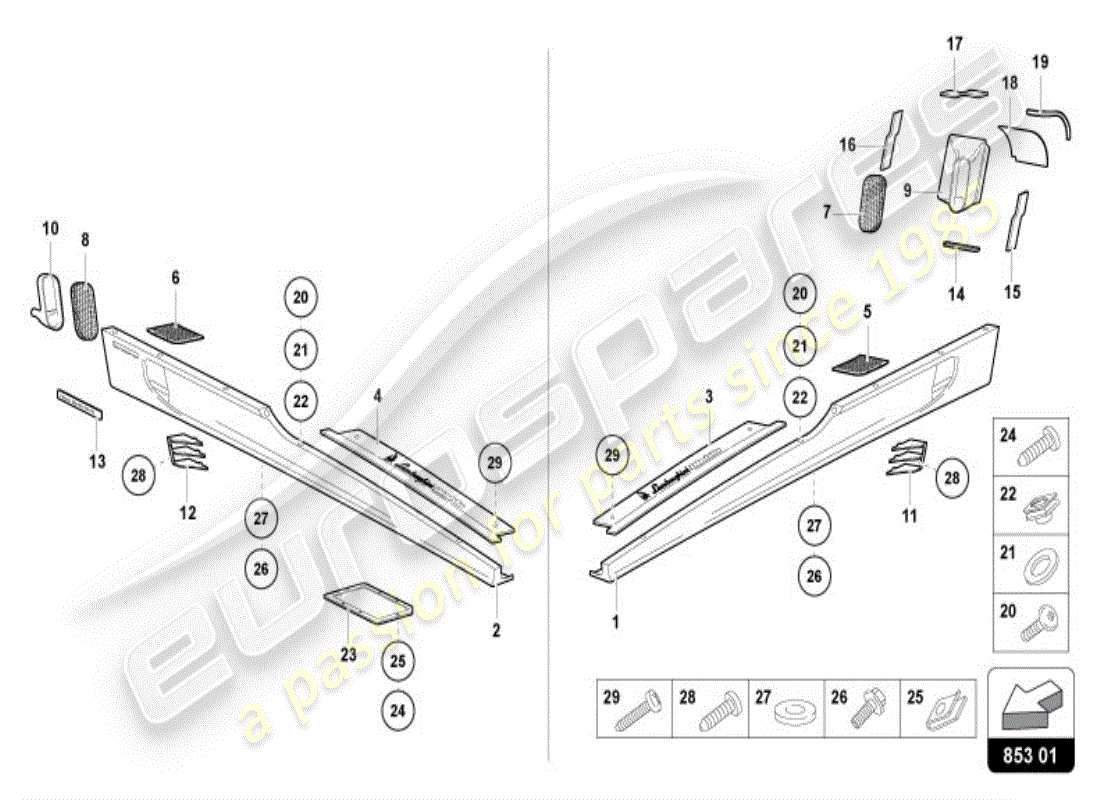 a part diagram from the lamborghini diablo parts catalogue