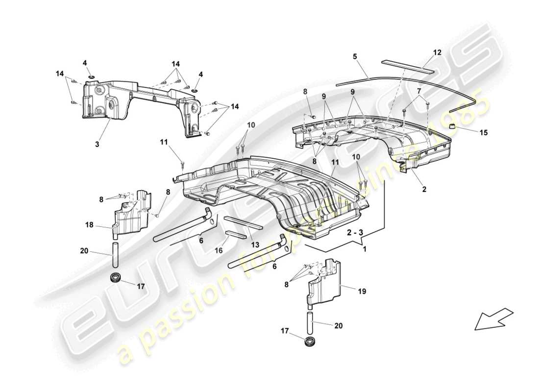 VIEW PARTS DIAGRAMS FROM THE LAMBORGHINI GALLARDO PARTS CATALOGUE a part diagram from the lamborghini gallardo parts catalogue