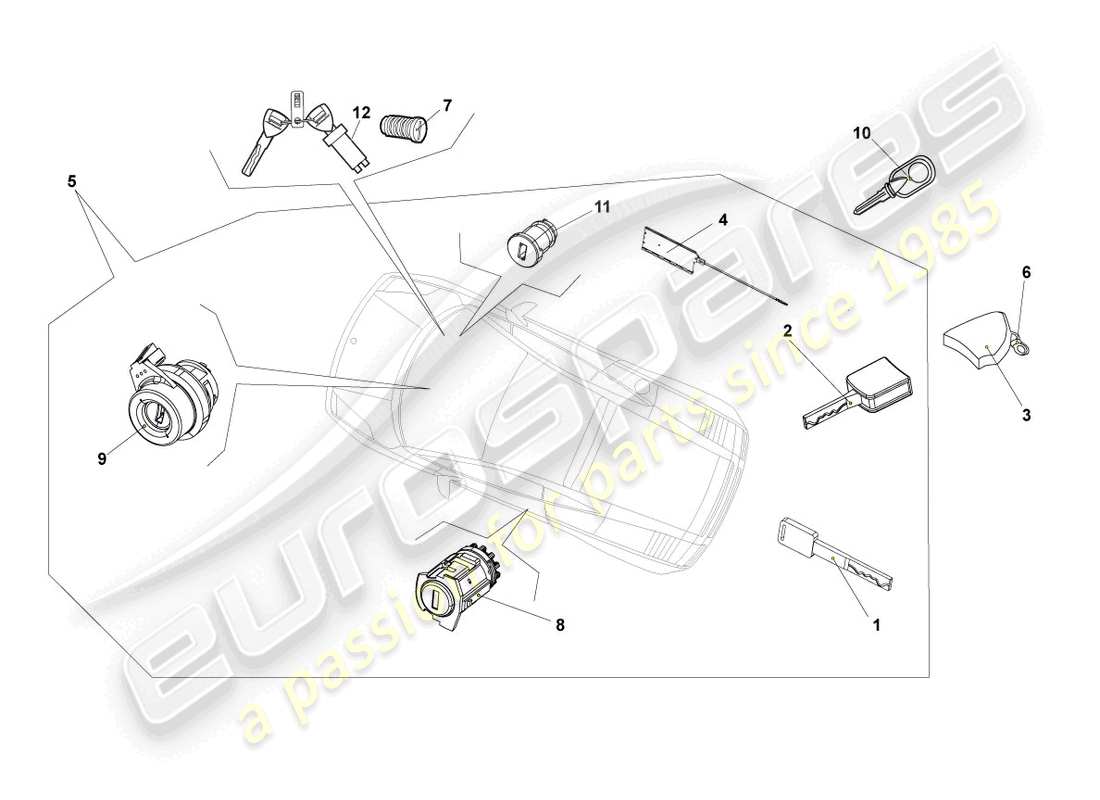 a part diagram from the lamborghini gallardo coupe (2007) parts catalogue