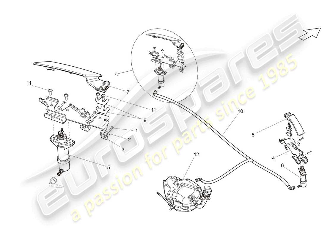 lamborghini lp560-4 coupe fl ii (2014) headlight washer system parts diagram