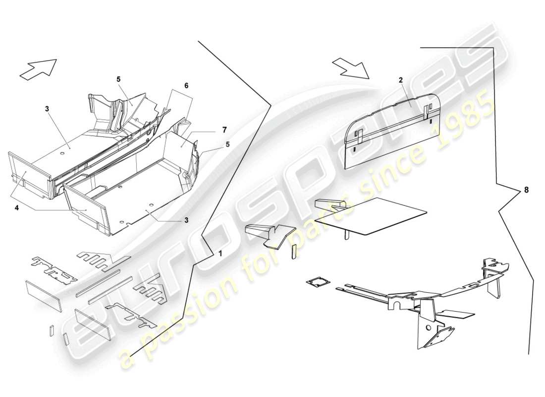 lamborghini superleggera (2008) floor covering part diagram