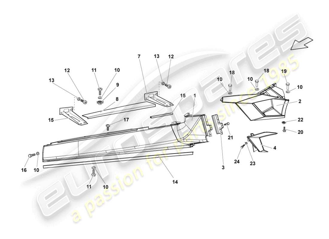 lamborghini reventon side member left part diagram