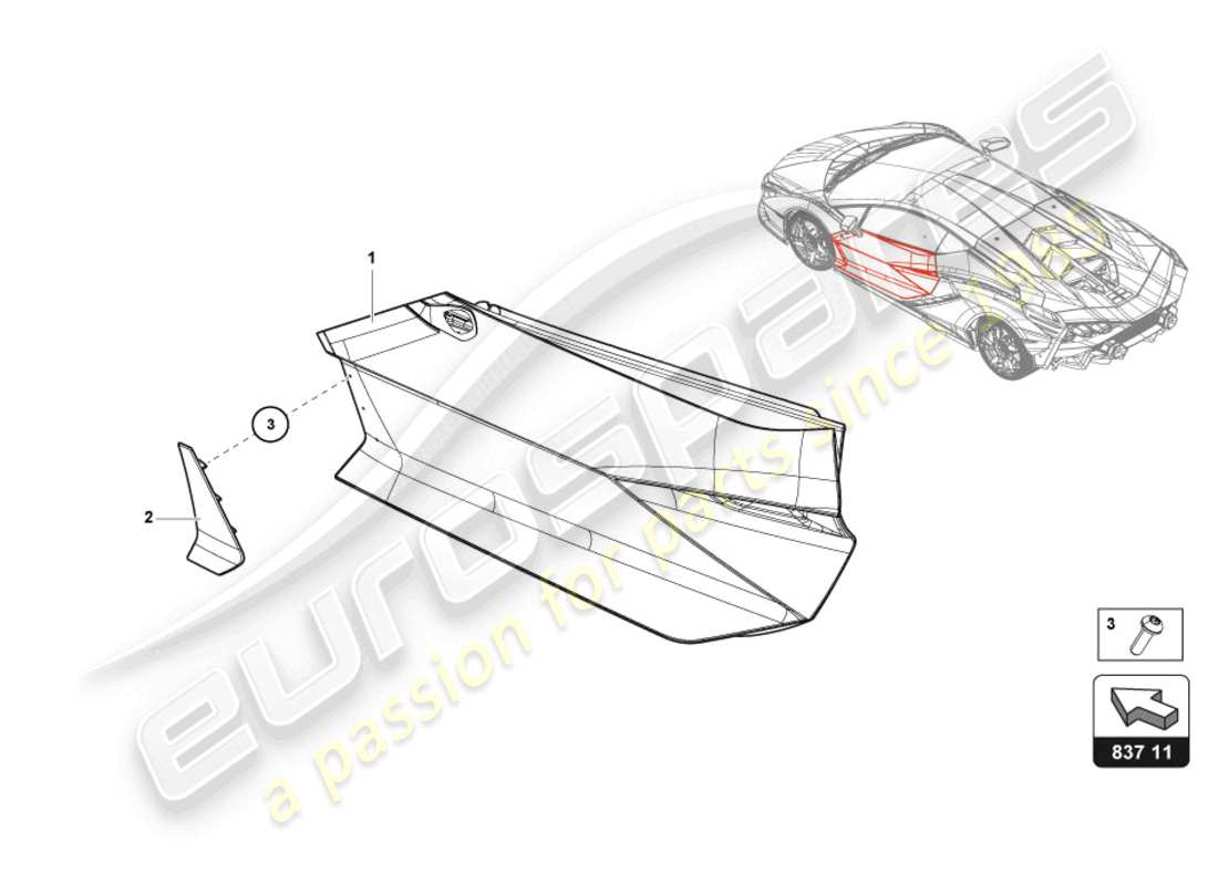 lamborghini sian roadster (2021) door part diagram