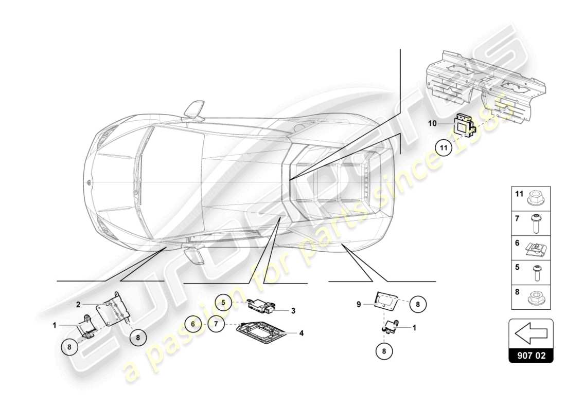 lamborghini 2022 (evo coupe 2wd) pushbutton for tyre pressure warning part diagram