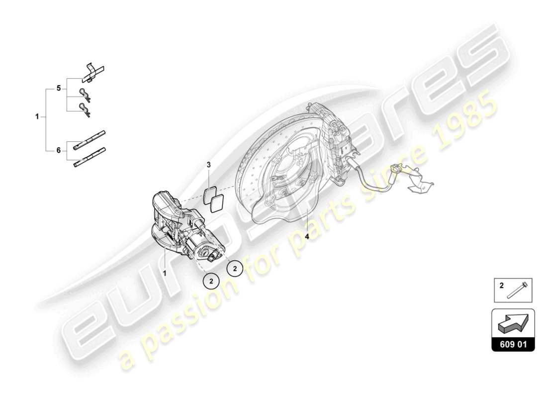 lamborghini 2021 (evo coupe 2wd) parking brake part diagram