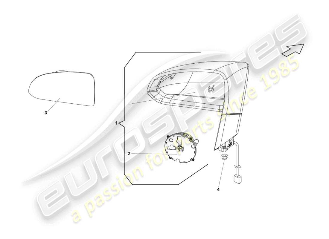 lamborghini lp570-4 sl (2012) exterior mirror parts diagram