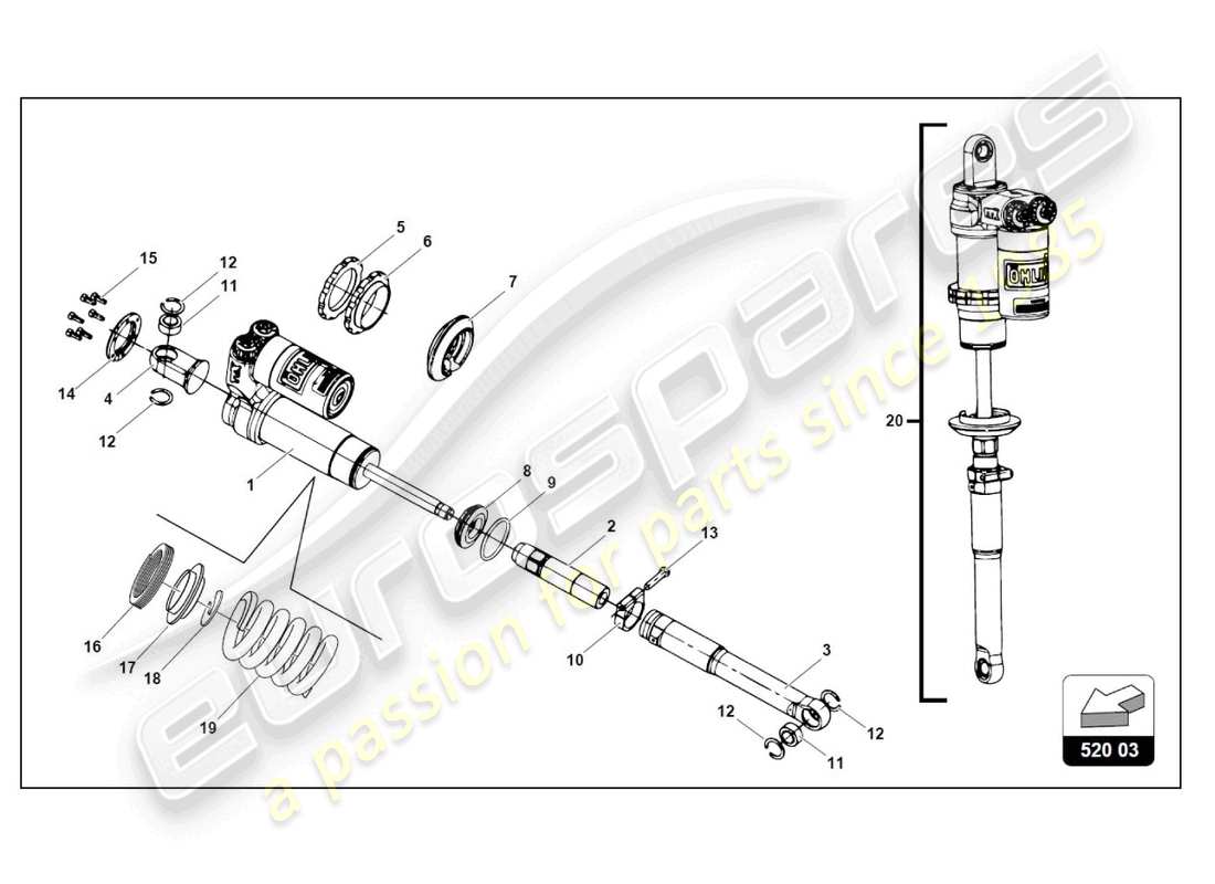 lamborghini 2017 (gt3) rear damper part diagram